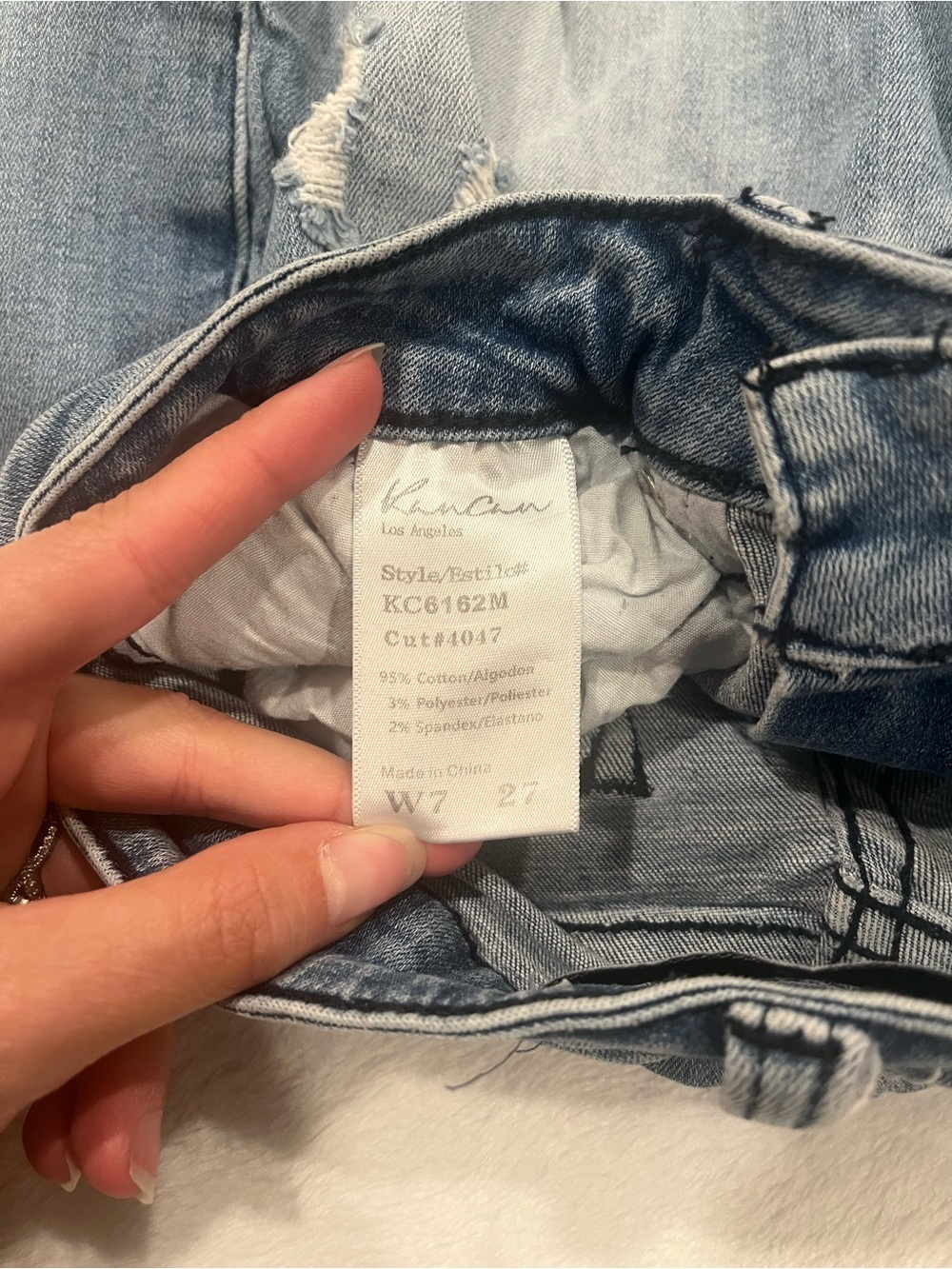 KanCan Distressed Moto Skinny Jeans - Size 27 / 7 - Picture 8 of 9